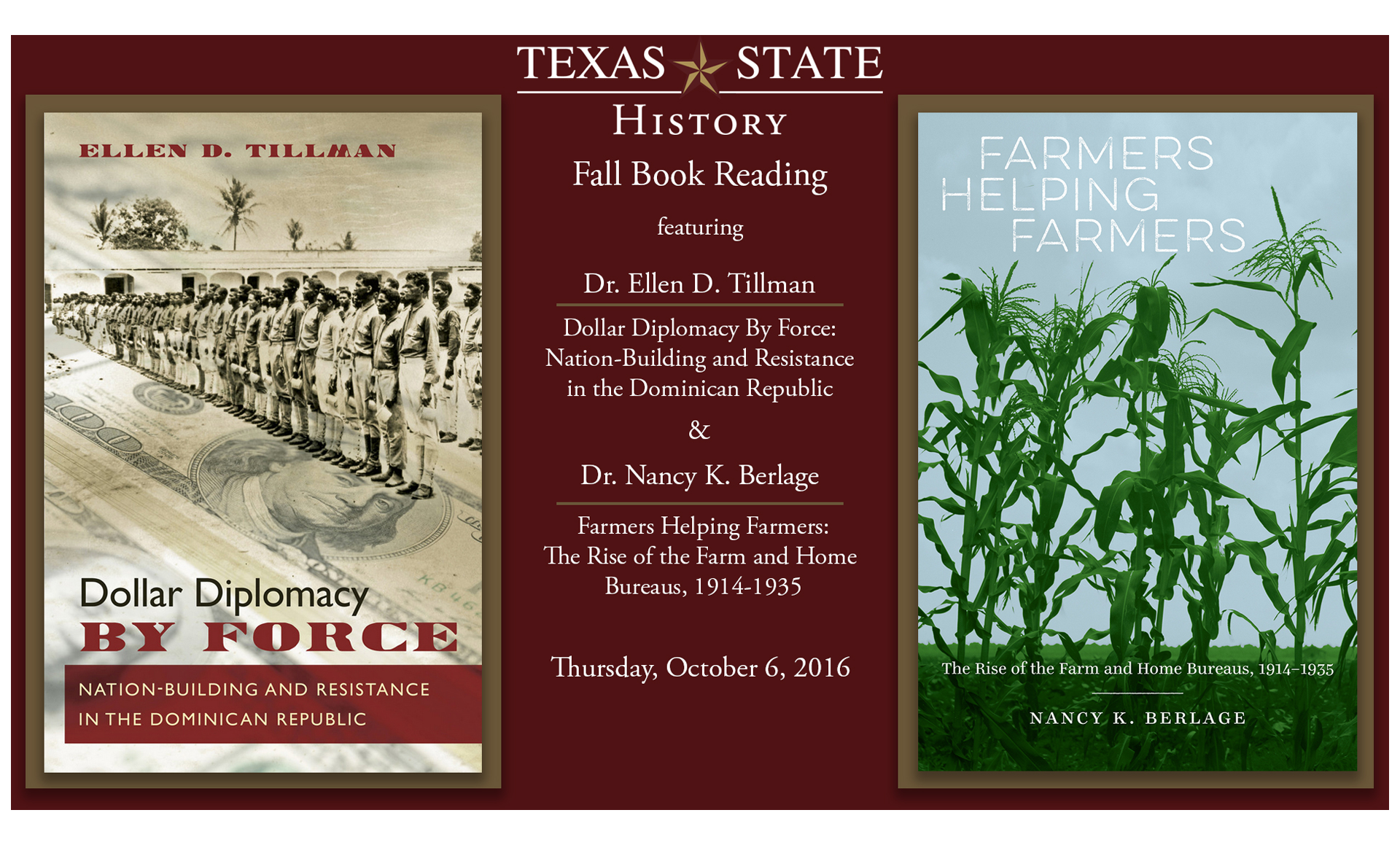 Fall Book Reading, Tillman and Berlage
