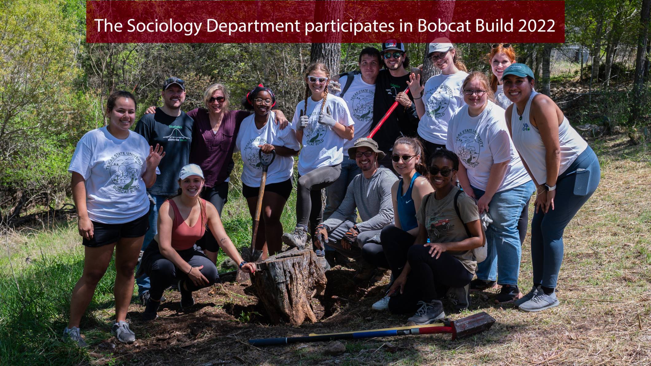 group photo of students faculty and staff that participated in bobcat build 2022