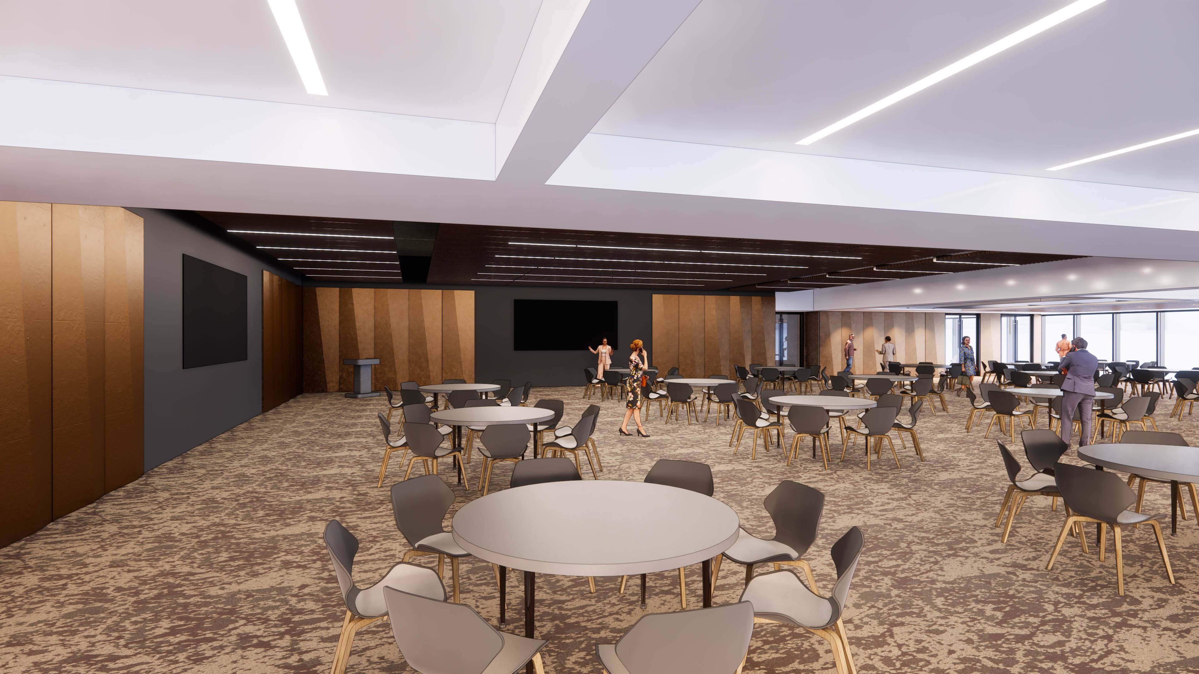 Concept rendering of interior event space