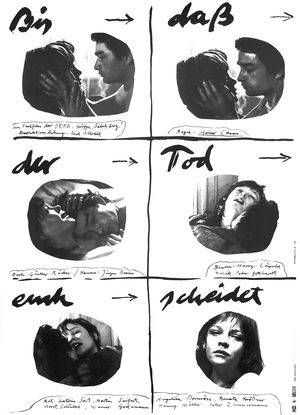 film poster with images of a man and a woman, text: bis daß der Tod euch scheidet