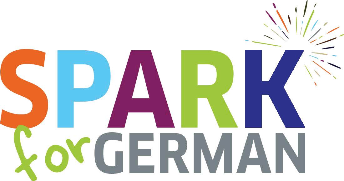 Text: SPARK for GERMAN, with image of sparks coming from the "K" in the word "SPARK"