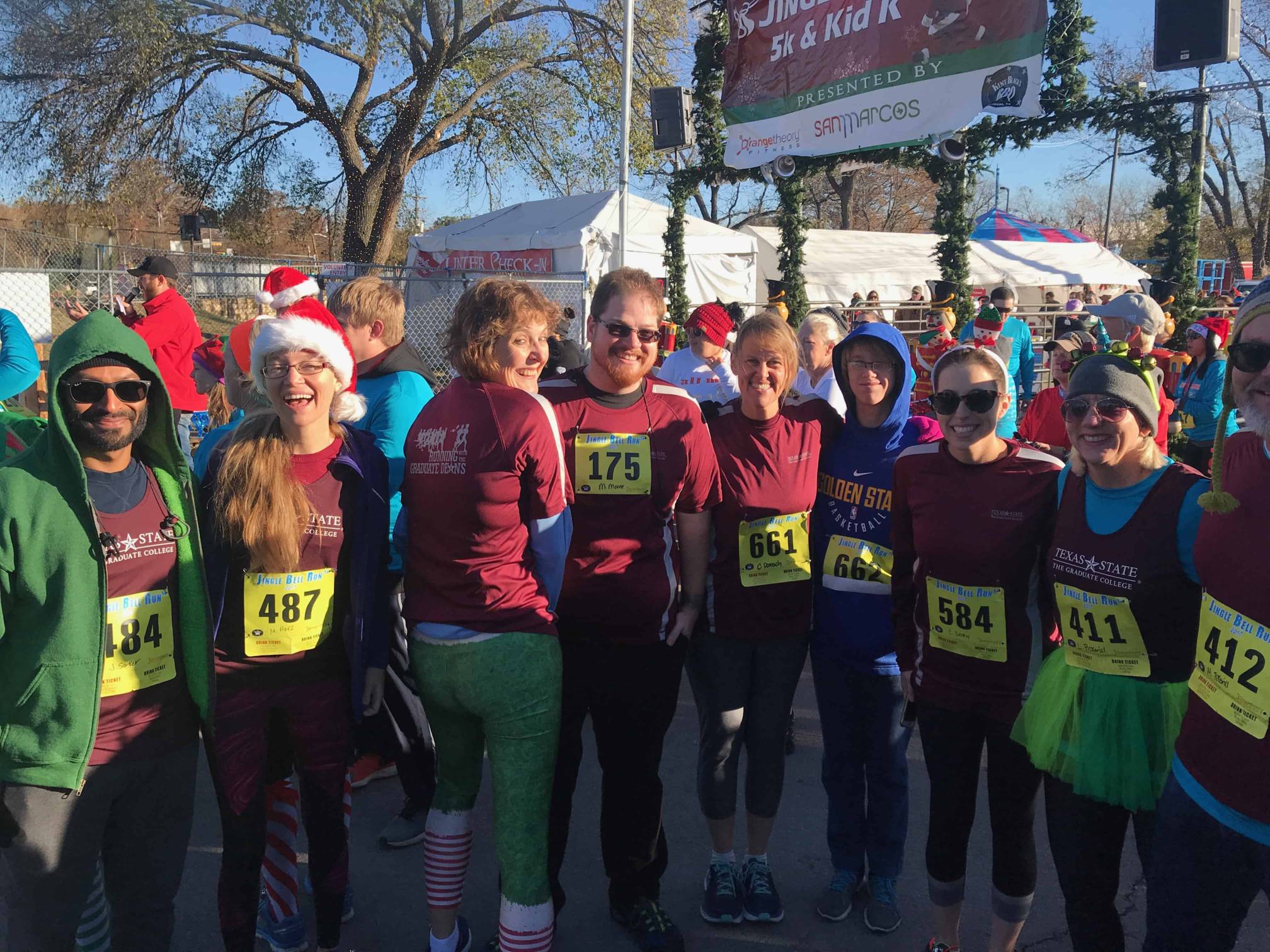 Runners ready for the Jingle Bell 5K to start