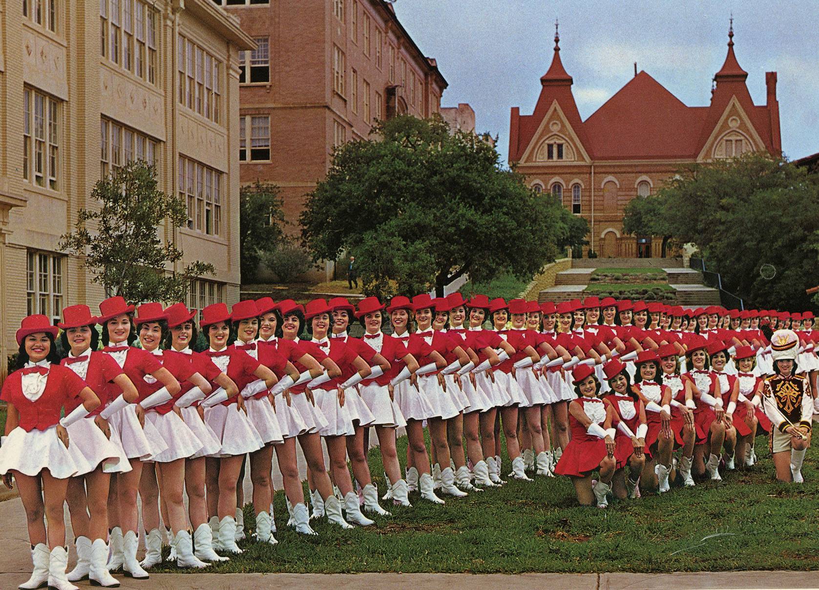 line of strutters in front of old main