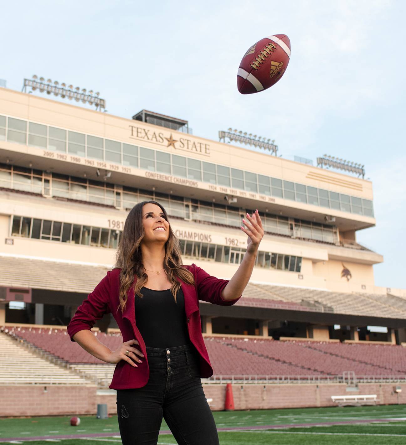 haleigh blocker with football