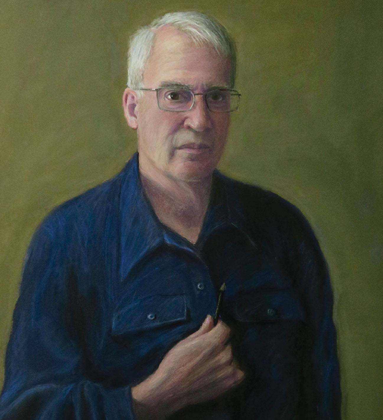 painted self portrait of man