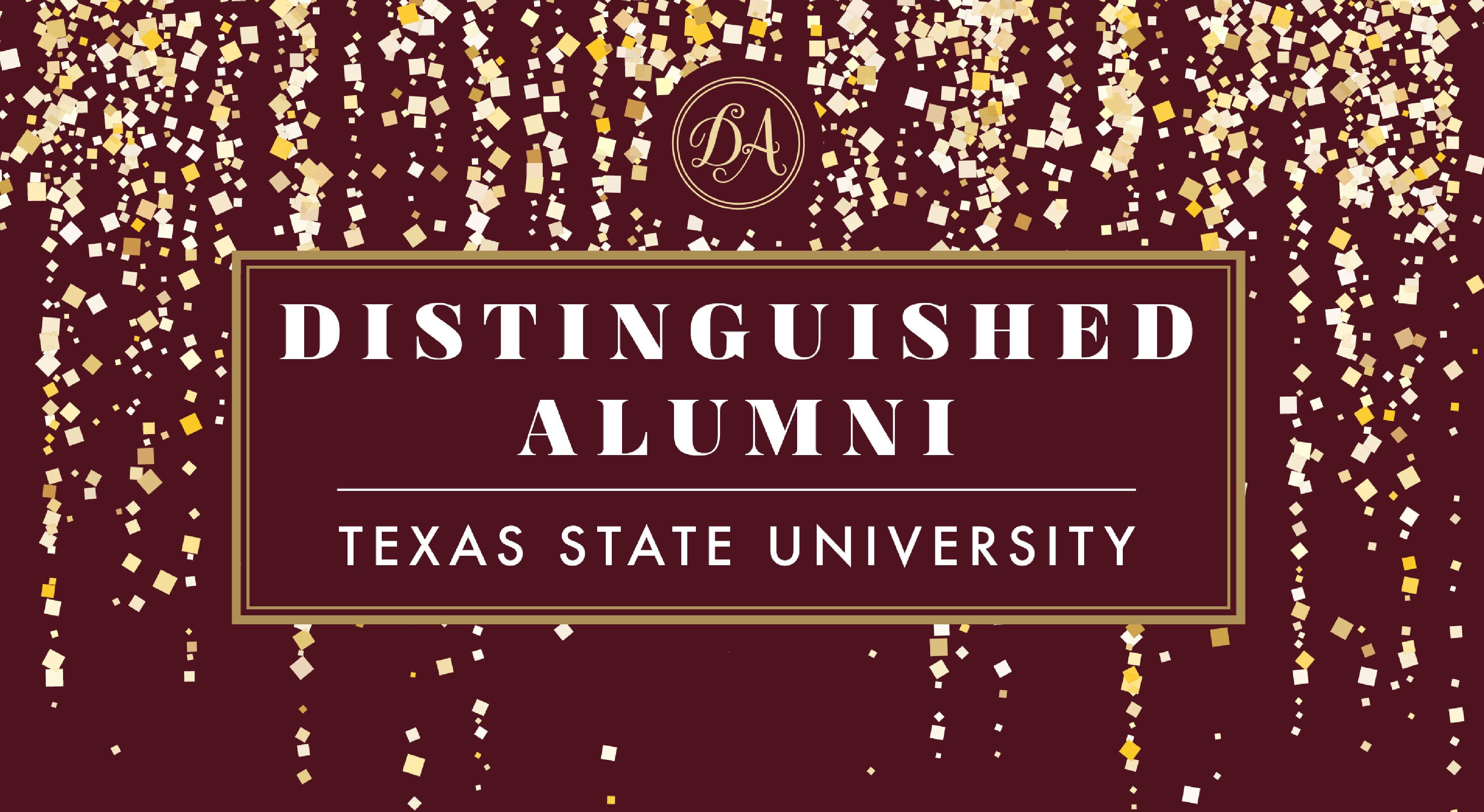 graphic reading "distinguished alumni"