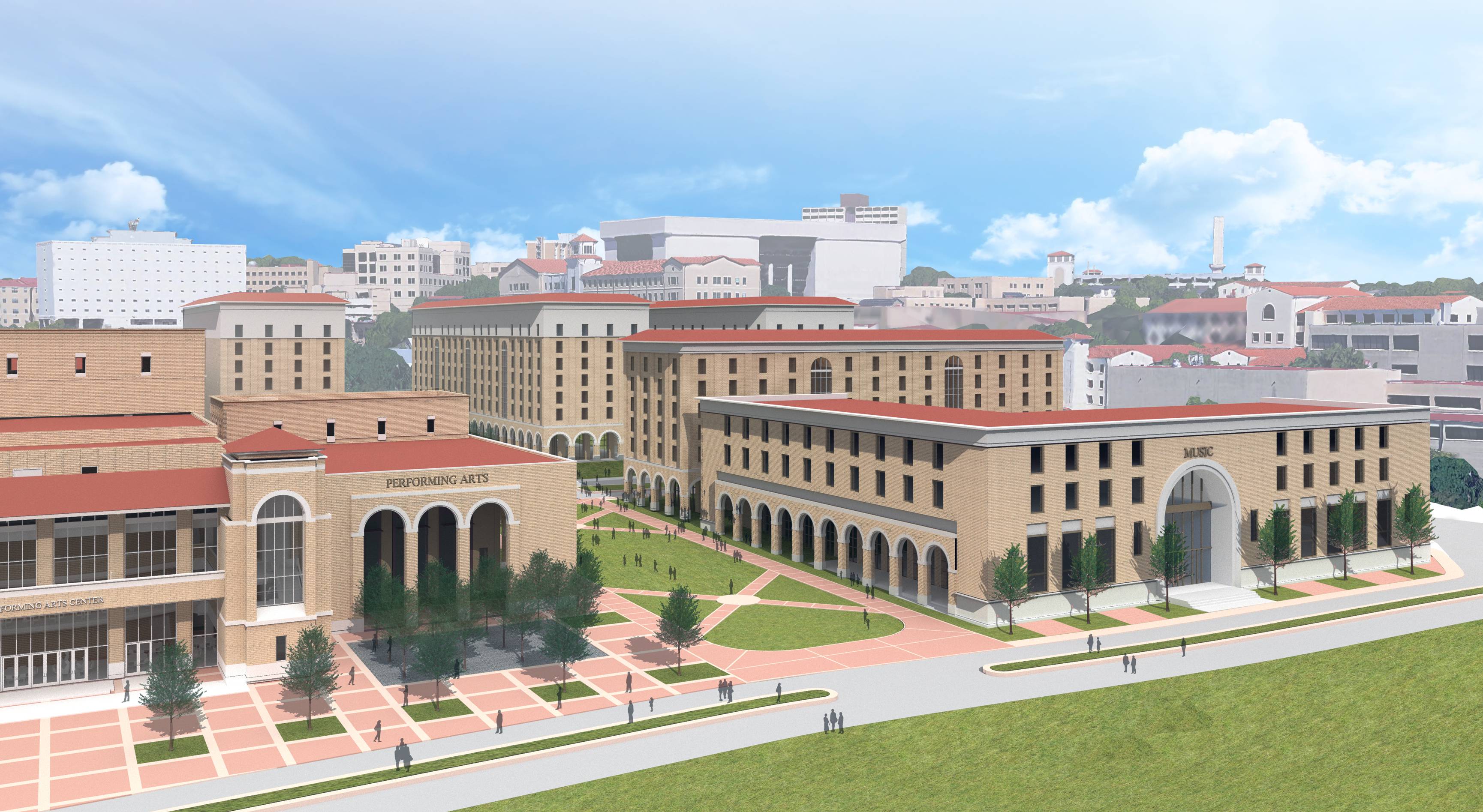 rendering of music building