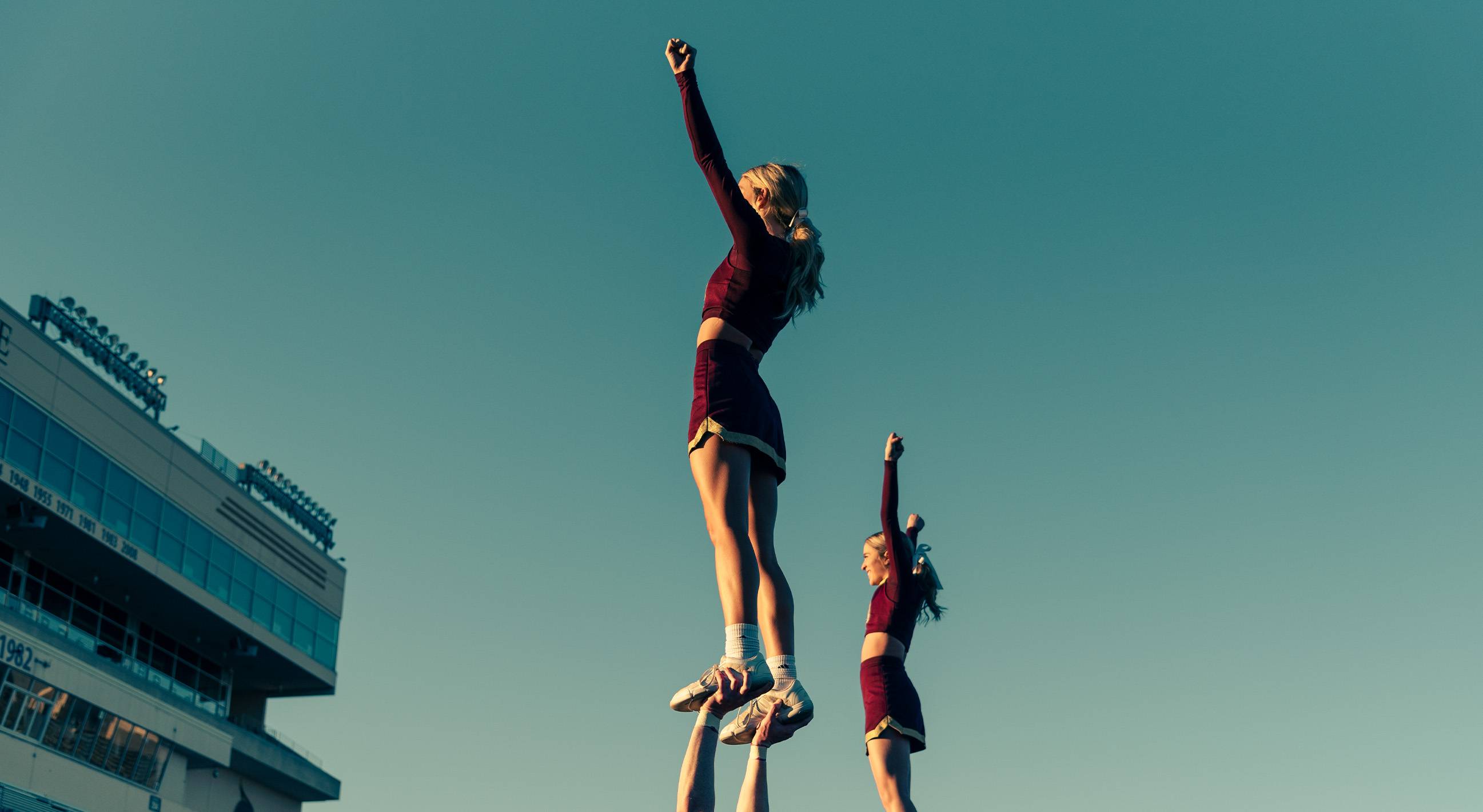 cheerleaders during football game