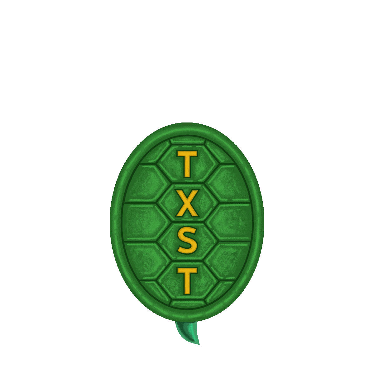 Illustrated turtle peeking out of its shell
