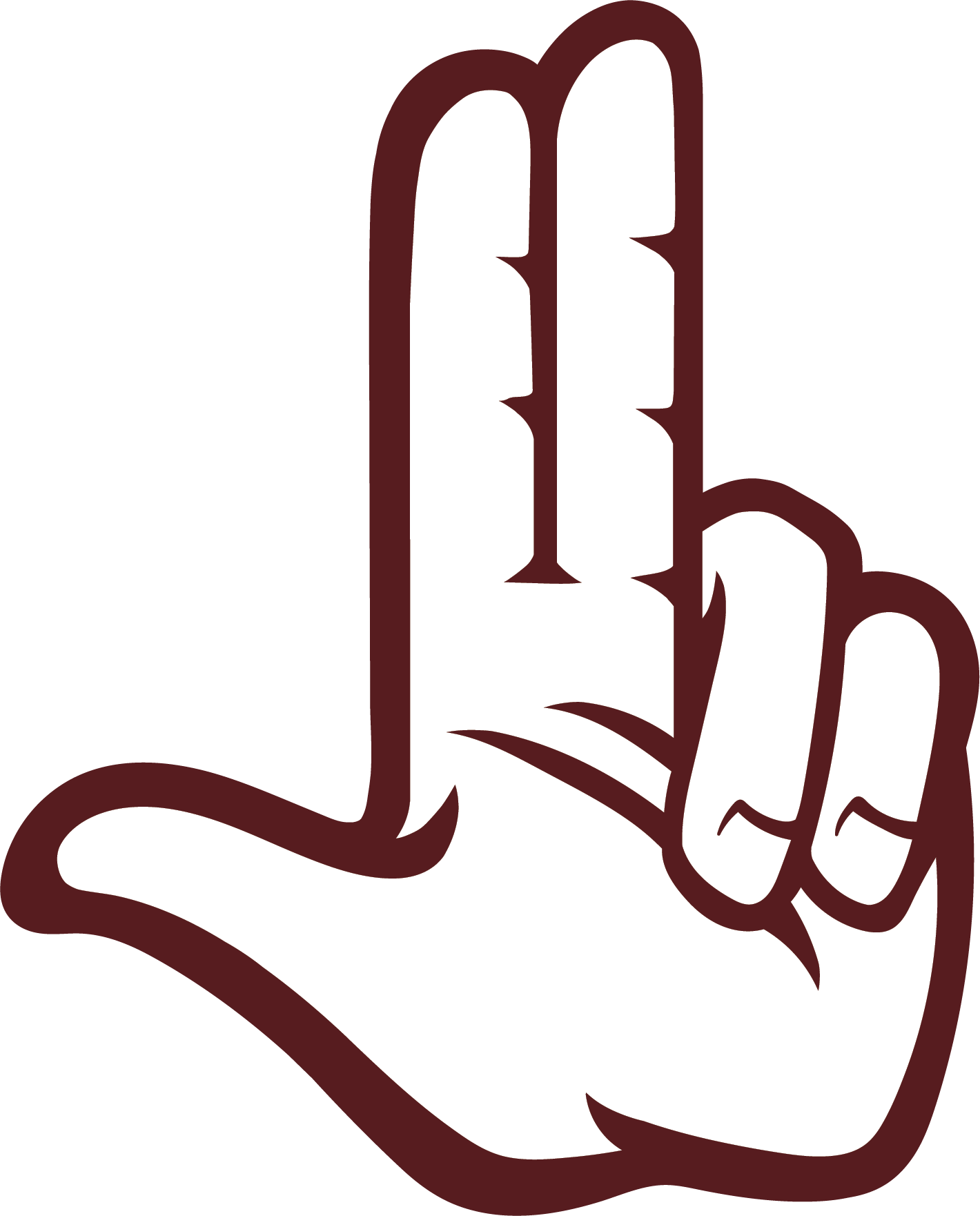 State hand sign in maroon