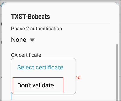 tap Don't validate