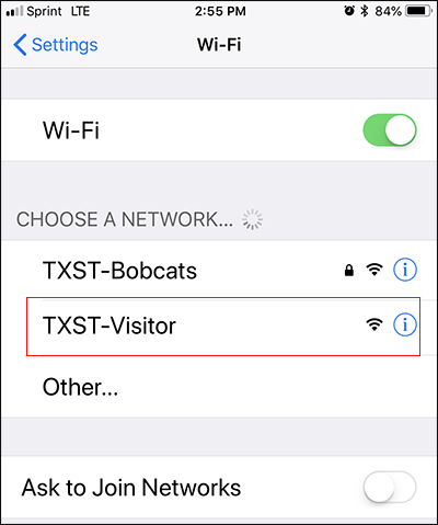 tap TXST-Visitor
