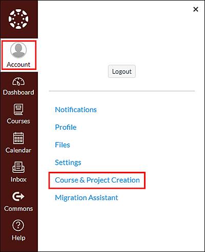 account and course creation