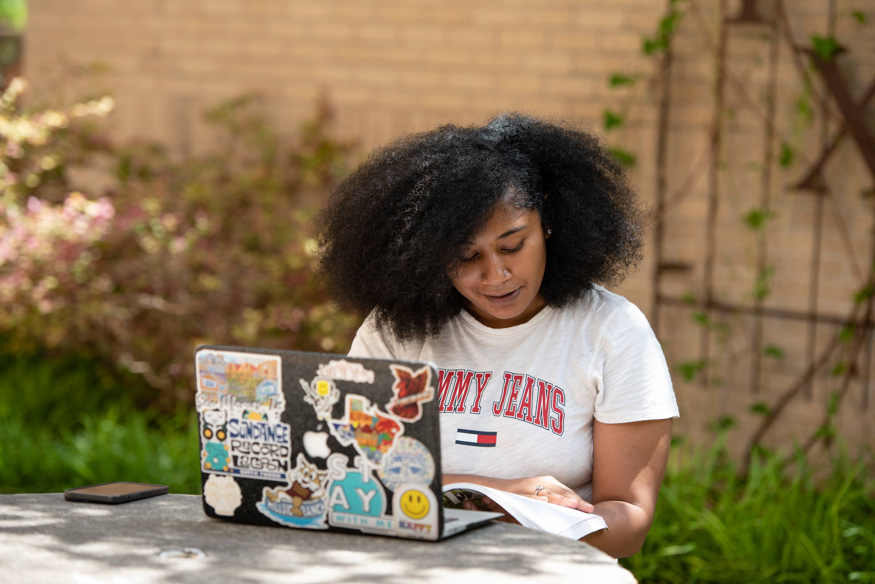 student at laptop