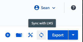 Tophat picture of showing exporting the grades and syncing with LMS