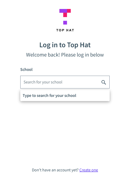 login page for tophat