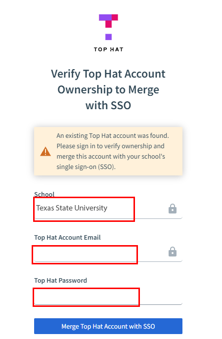 verify and merge top hat screen