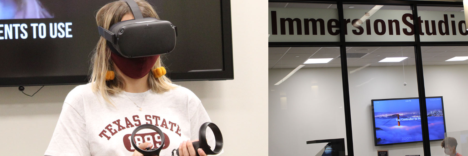 Student doing VR in Immersion Studio