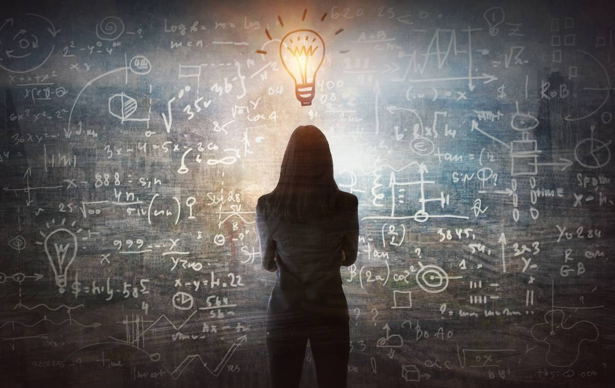 woman doing math