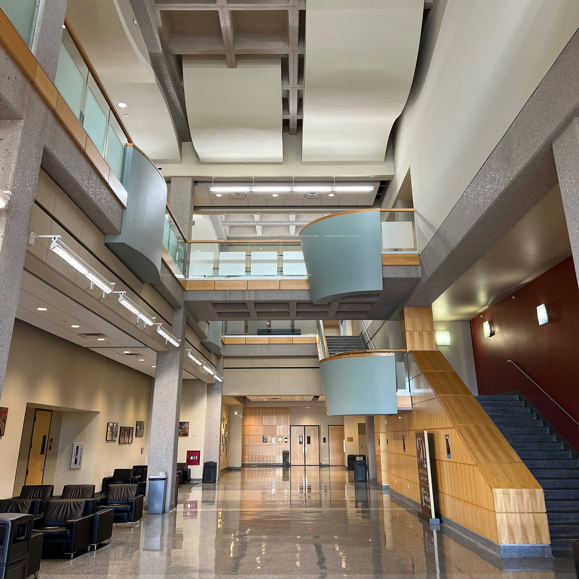 Inside lobby of McCoy Hall