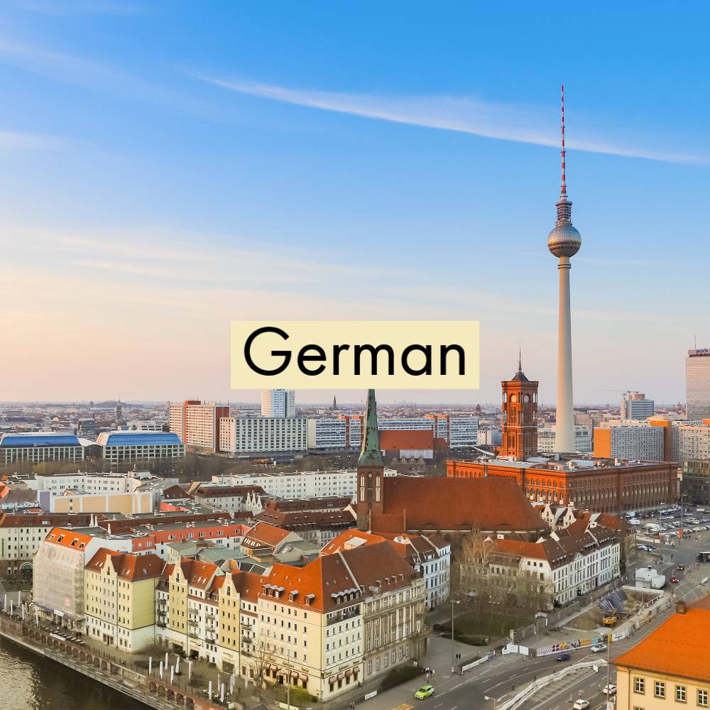 Text: German. Image: Aerial view of Berlin, cropped and text added, dronepicr, CC BY 2.0 <https://creativecommons.org/licenses/by/2.0>, via Wikimedia Commons
