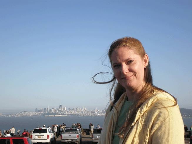 woman outside, San Francisco Bay