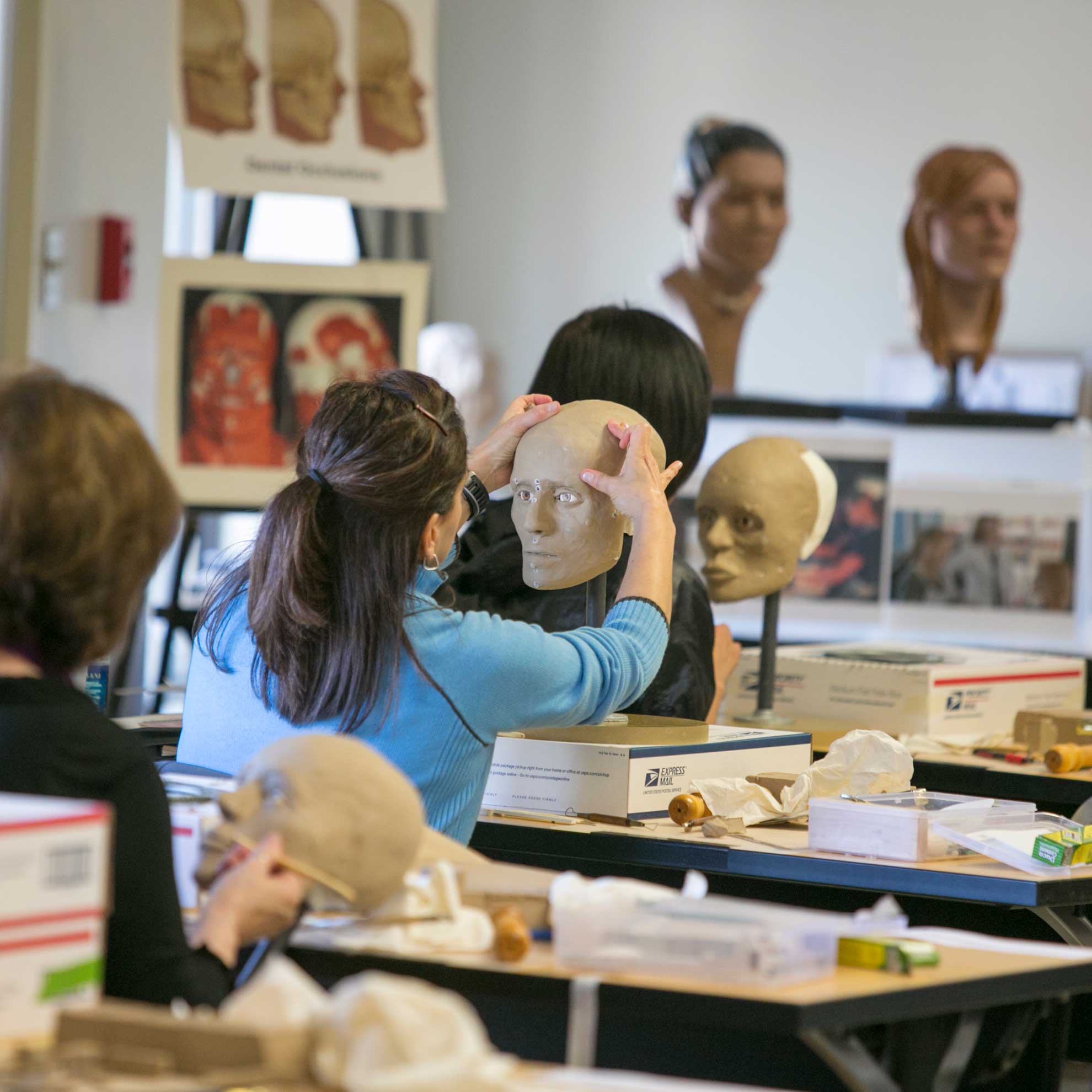 students work on their individual projects during class