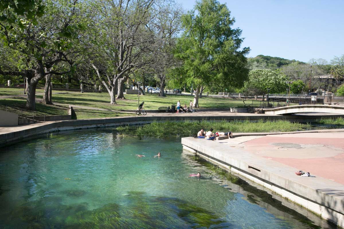 view of san marcos river and sewell park