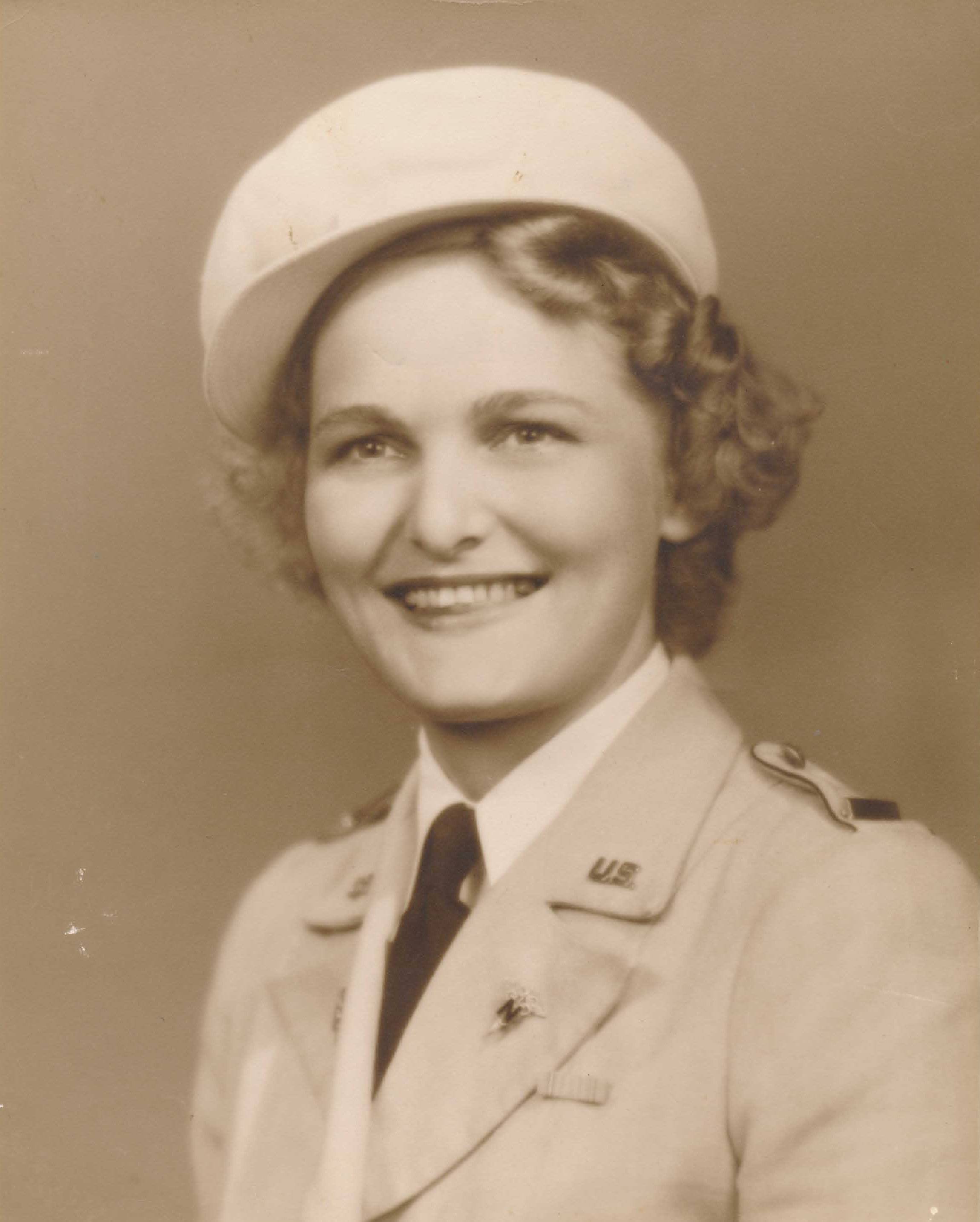 Army nurse Earlyne R. Sheets poses for her Army Nurse Corps headshot in 1941