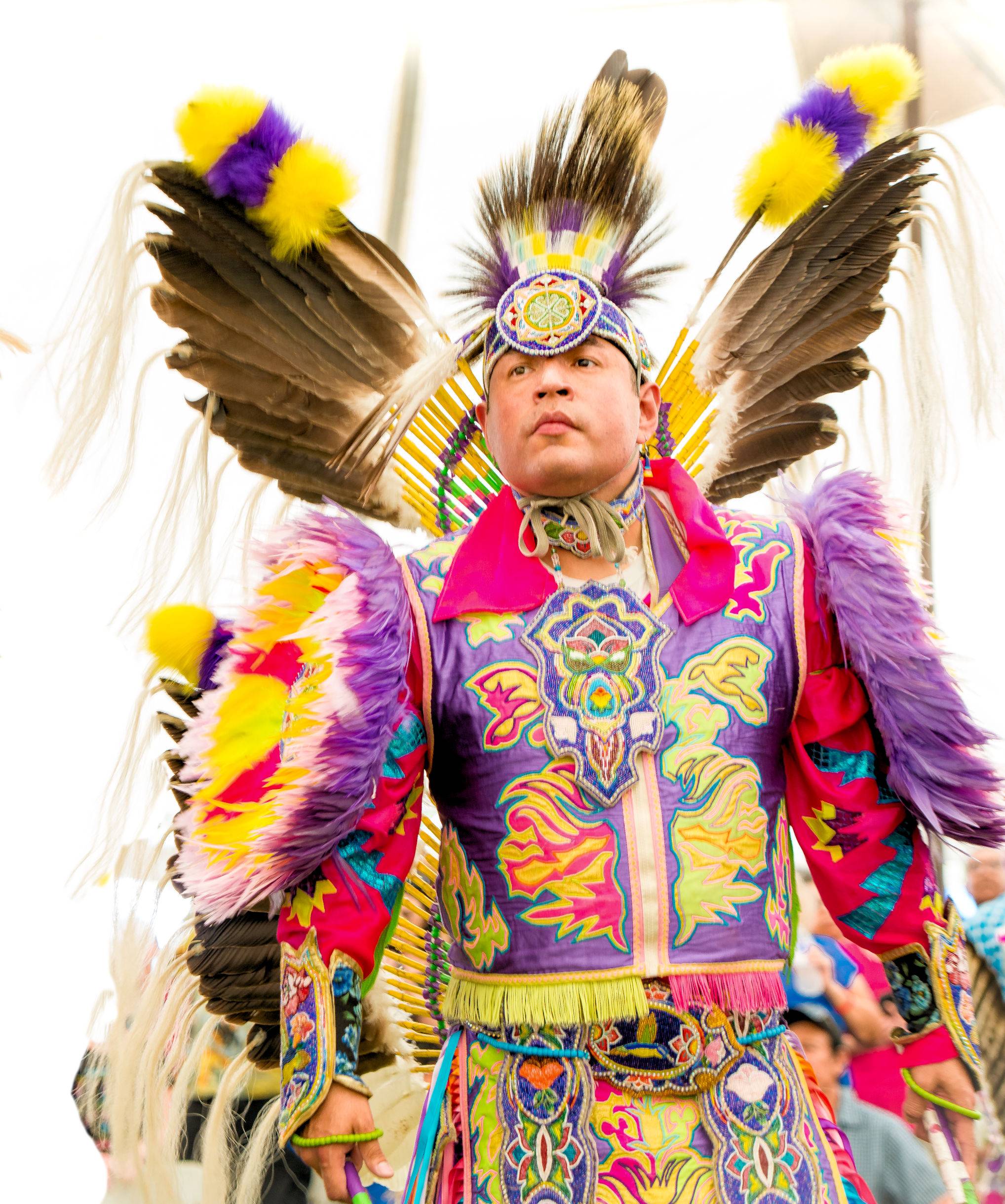 man in native american wardrobe