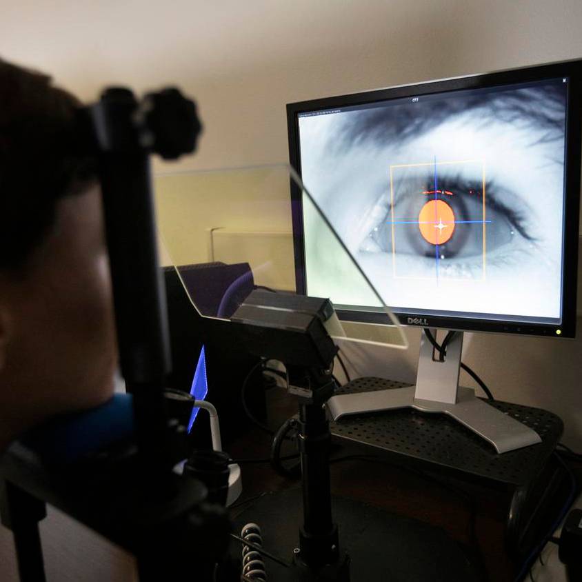 student having biometric test run