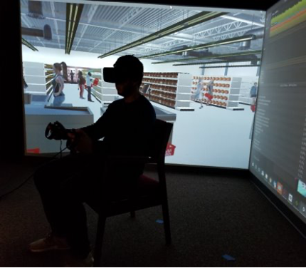 man in VR headgear