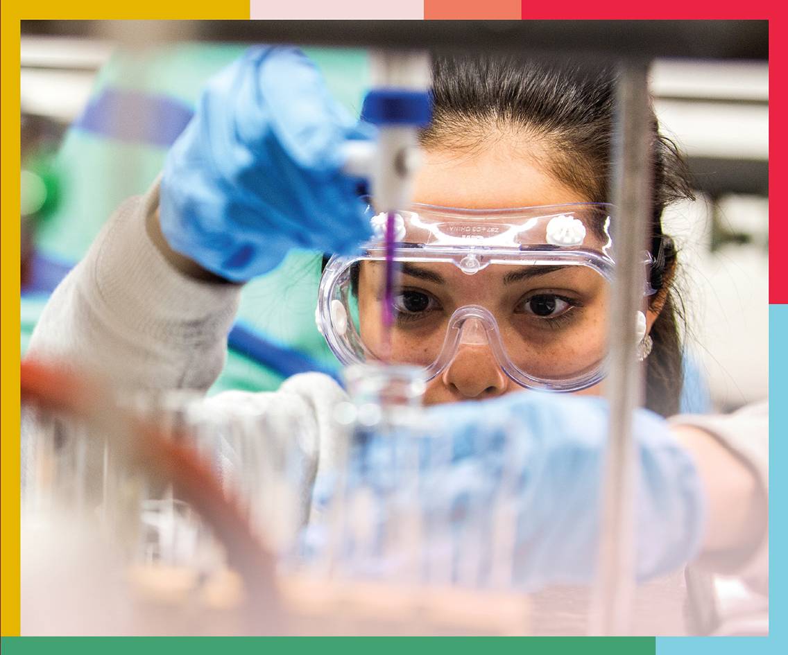 student with test tube