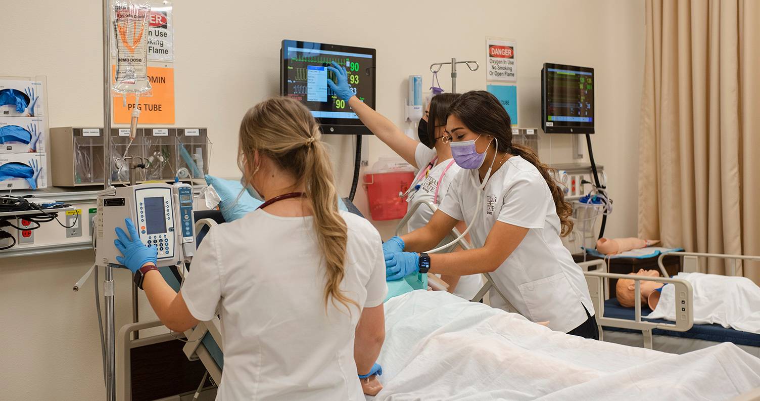 three nursing students