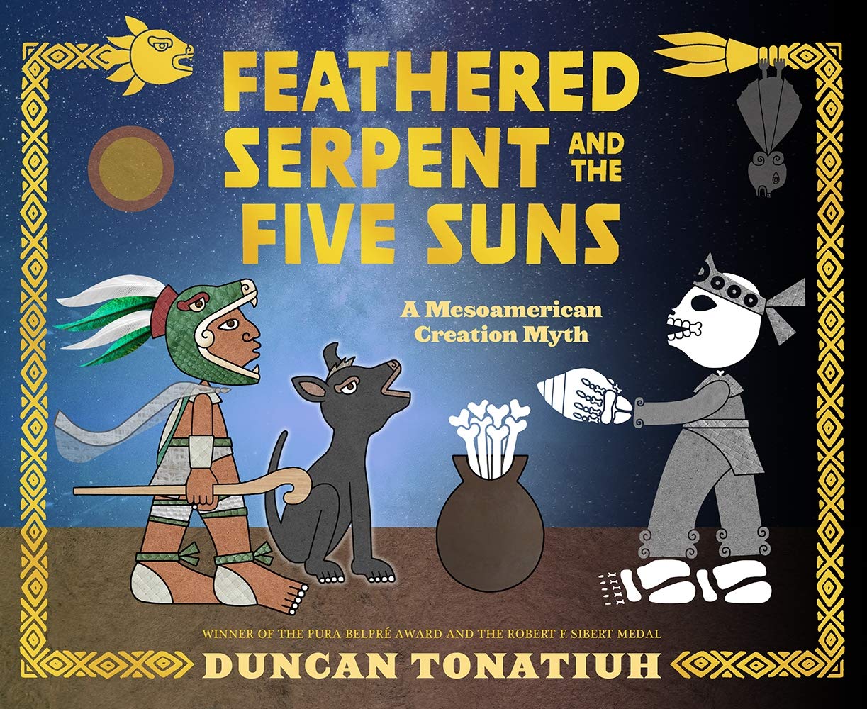 book cover for "feathered serpent and the five suns"