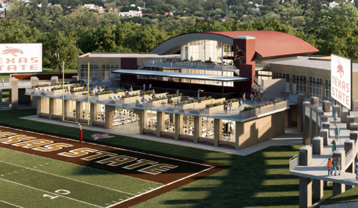 Graphic image of plans for the new south end zone complex