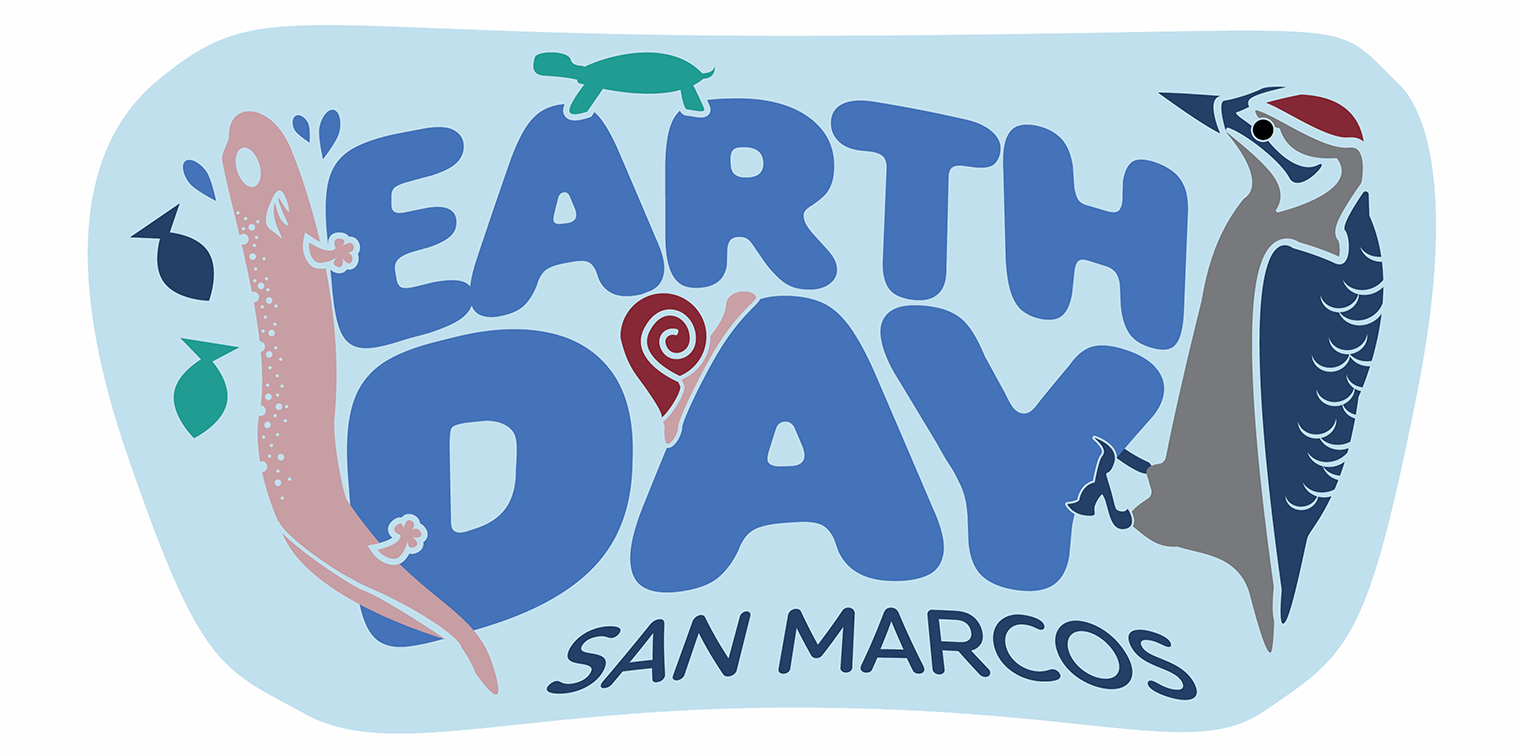 digital graphic reading 'earth day san marcos'