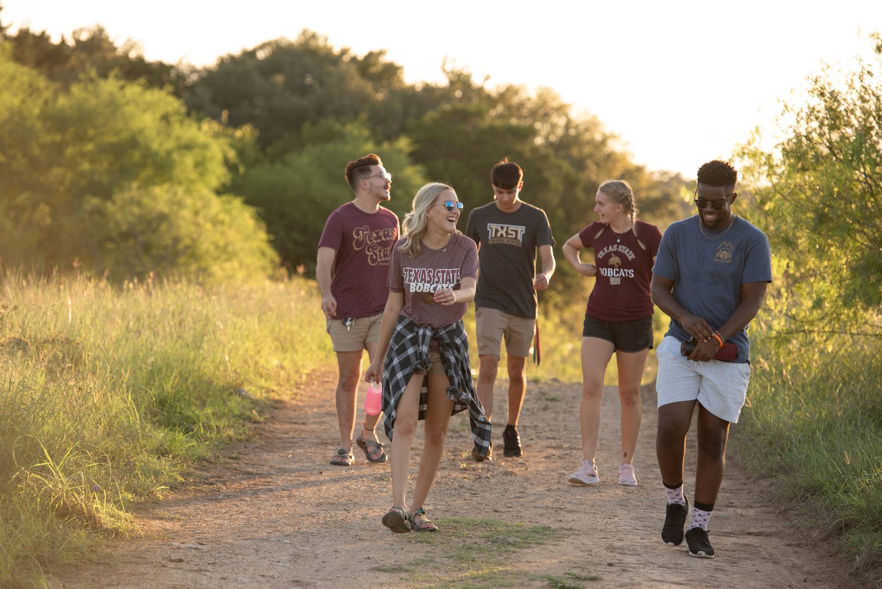 Students walking on sidewalks