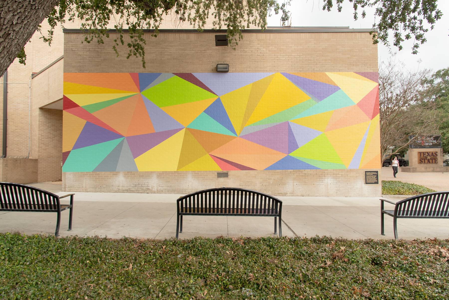 Colorful campus mural.