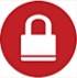 Lockdown Icon image of a lock against red backdrop