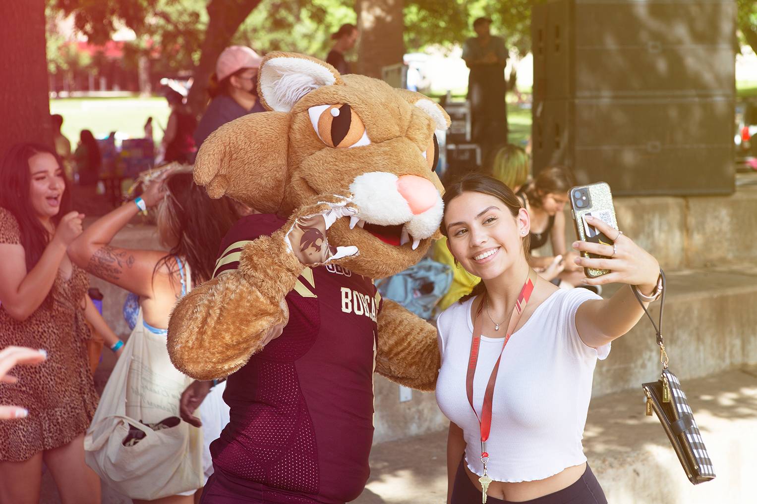 student taking a selfie with boko