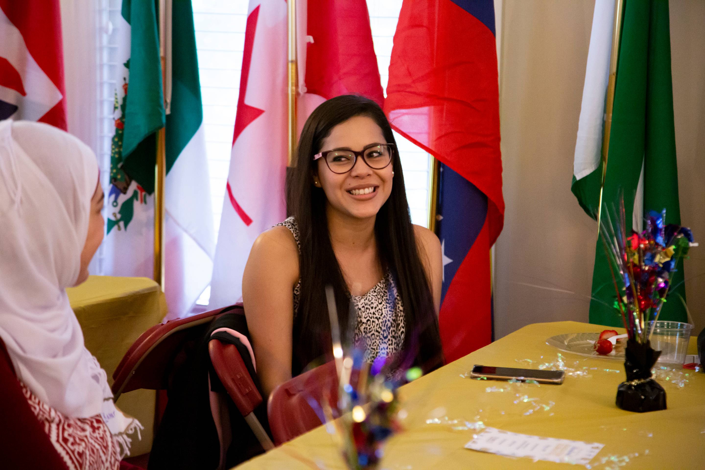 international student with country flags