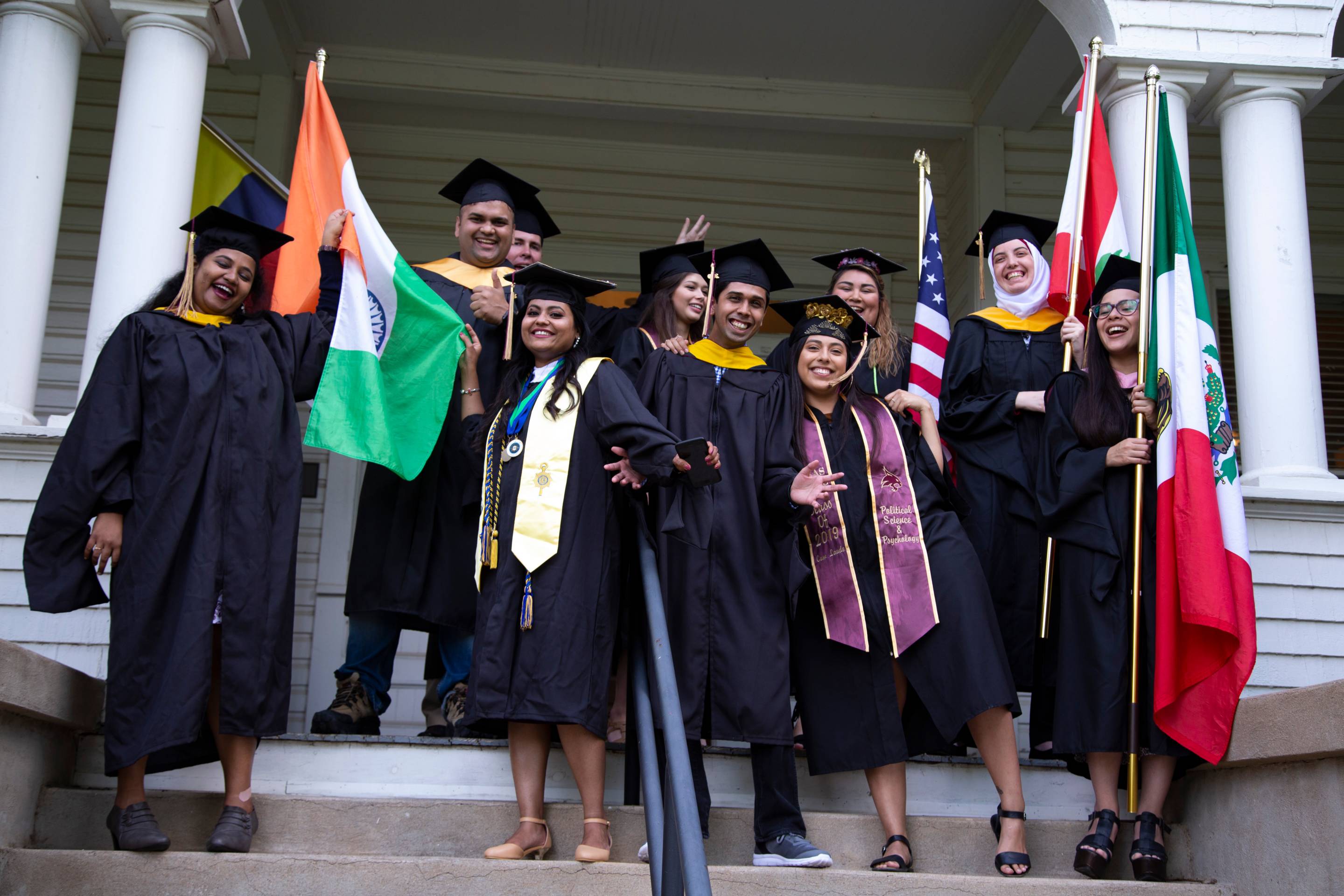 international students gather at a celebration