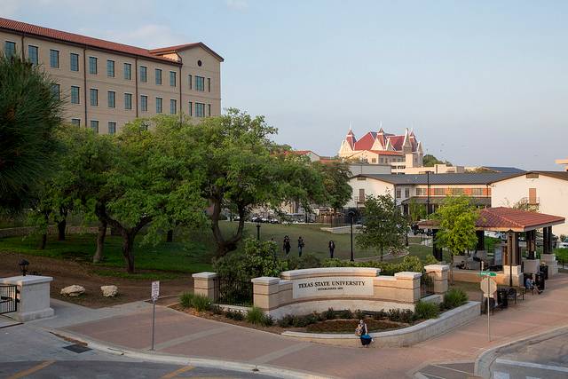 Photo of Texas State campus.