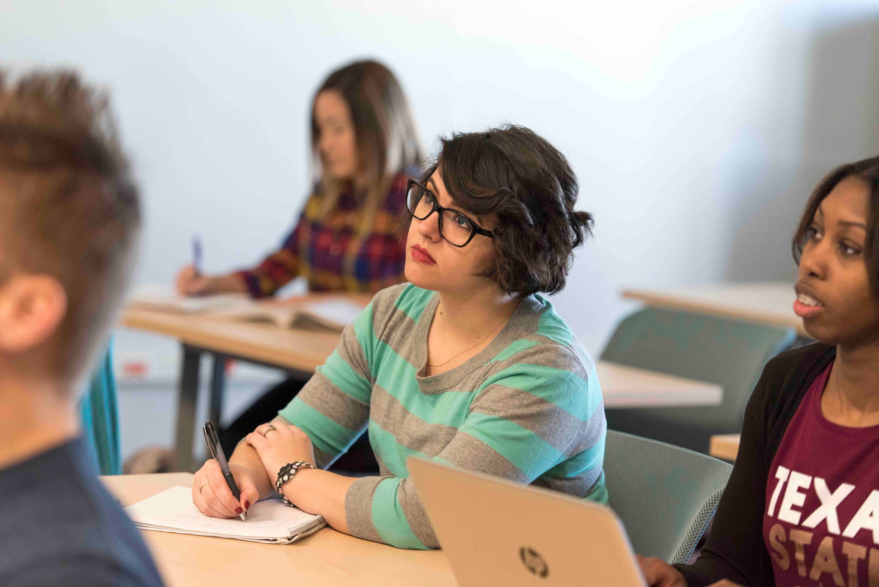 student in class