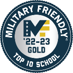 Military Friendly top 10 school badge