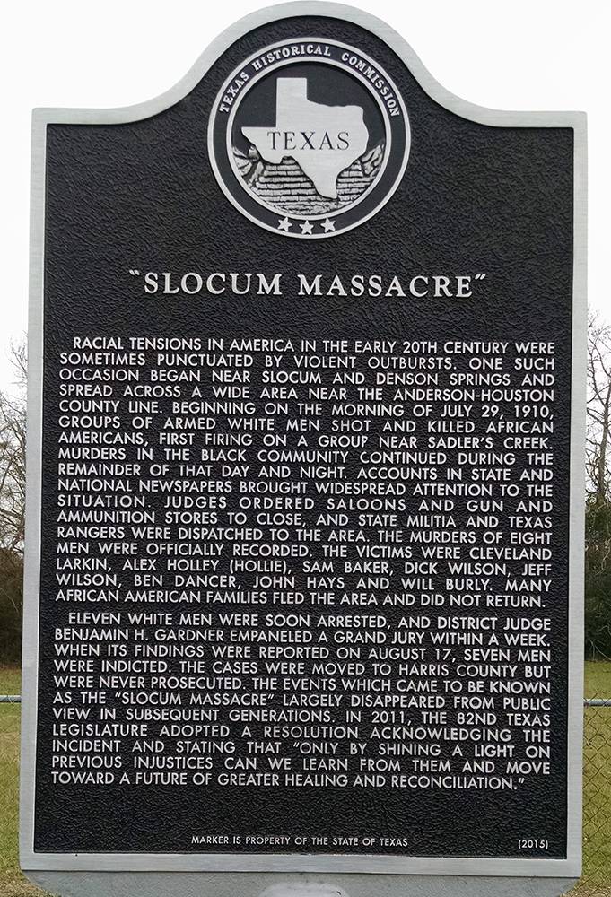 Slocum Massacre Historical Marker