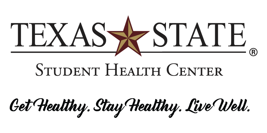 Student Health Center logo with the text Get Healthy. Stay Healthy. Live Well.