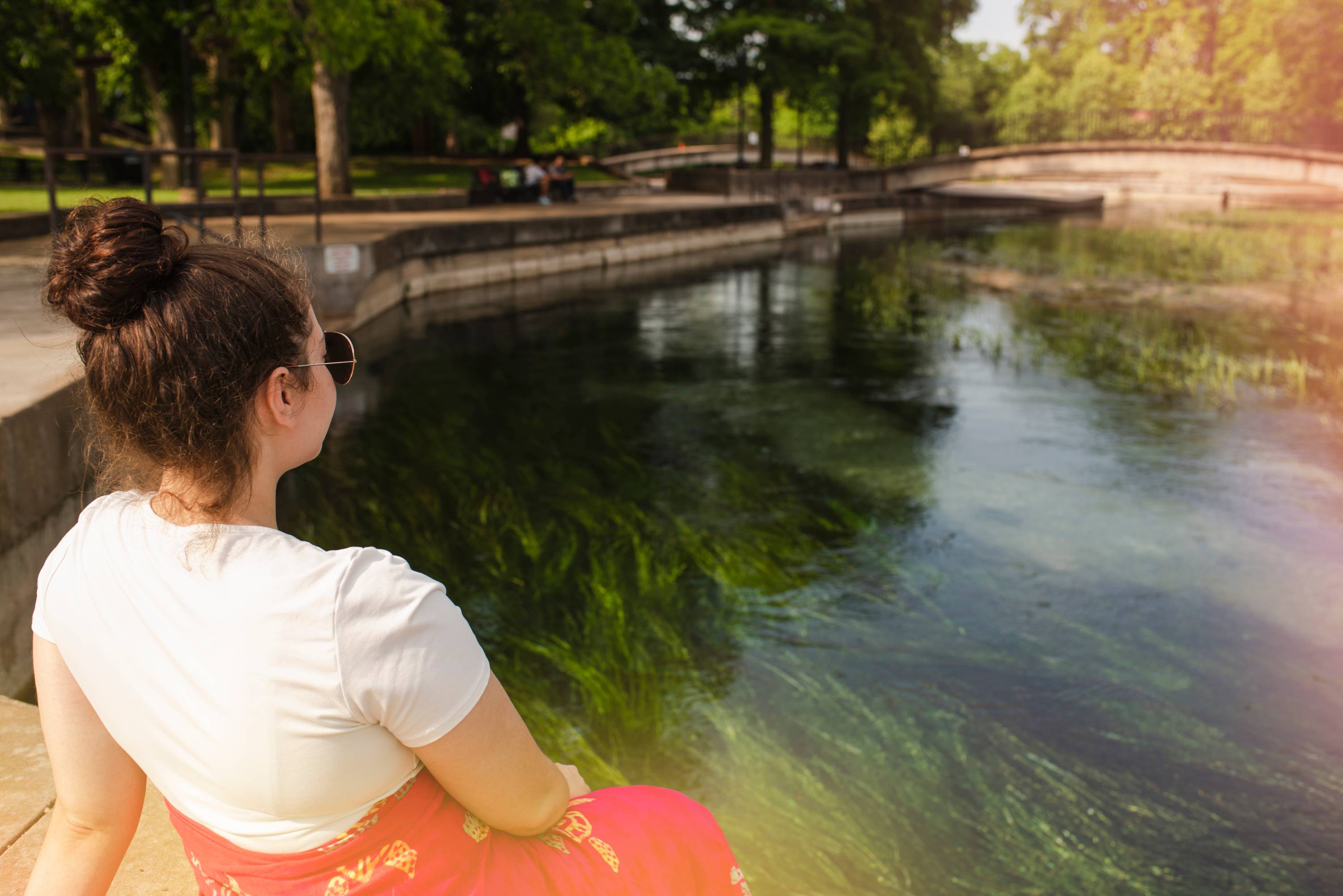 Student at river