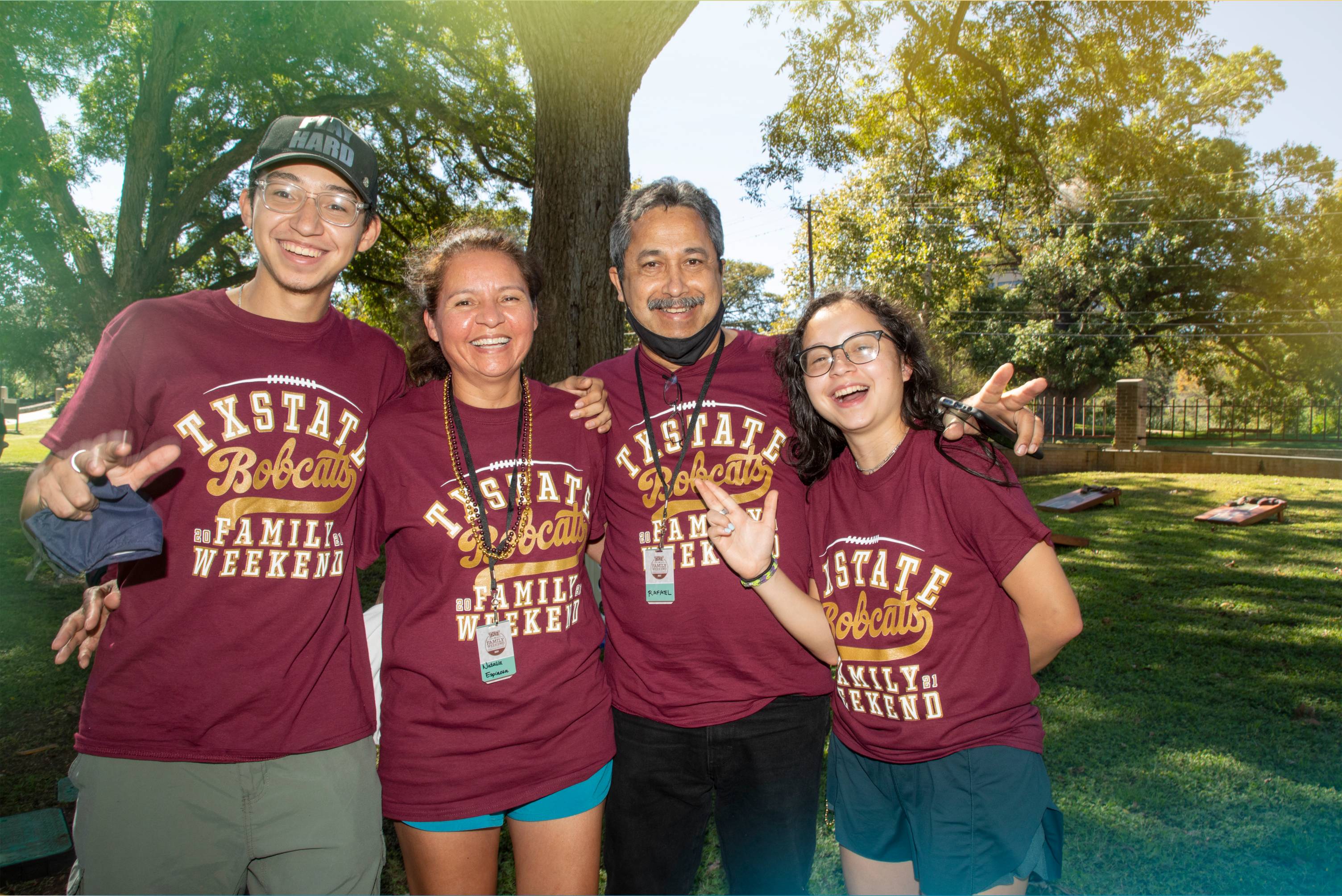 A family at Family Weekend last year